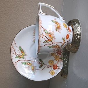 Bone China TEACUP & SAUCER by GLADSTONE England. Vintage (A5)